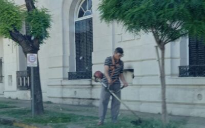 Saavedra: el intendente cortó el pasto en el municipio