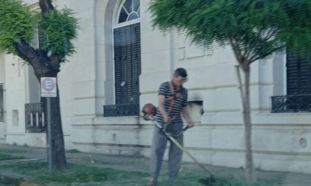 Saavedra: el intendente cortó el pasto en el municipio