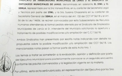 Lanús: primer encuentro formal entre el Ejecutivo local y los dos sindicatos municipales