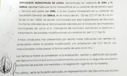 Lanús: primer encuentro formal entre el Ejecutivo local y los dos sindicatos municipales