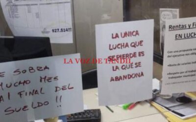 Paro y protesta de trabajadores de la Agencia de Ingresos Municipales