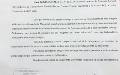 En desacuerdo al régimen de retiro voluntario de personal municipal