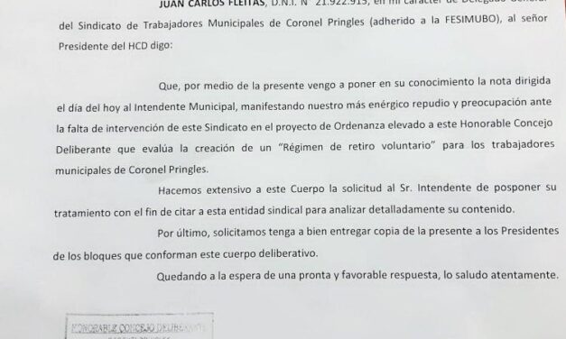 En desacuerdo al régimen de retiro voluntario de personal municipal