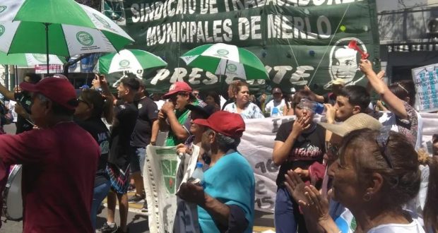 «El peor municipio»: La Fesimubo respaldó la protesta de los Municipales de Merlo, que denuncian un básico de $16,500