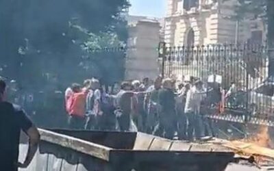 Incidentes en protesta de un gremio municipal