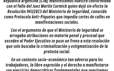 FALLO JUDICIAL CONTRA EL PROTOCOLO ANTIPIQUETES