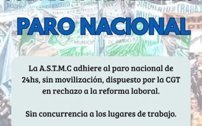 PARO NACIONAL DE 24HS SIN MOVILIZACIÓN !!!