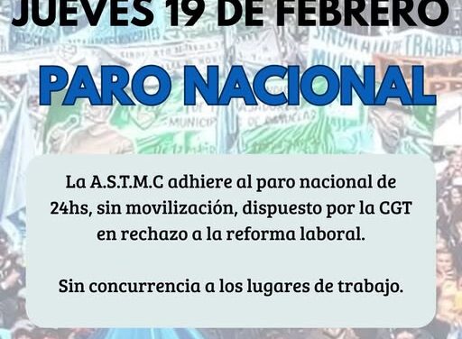 PARO NACIONAL DE 24HS SIN MOVILIZACIÓN !!!