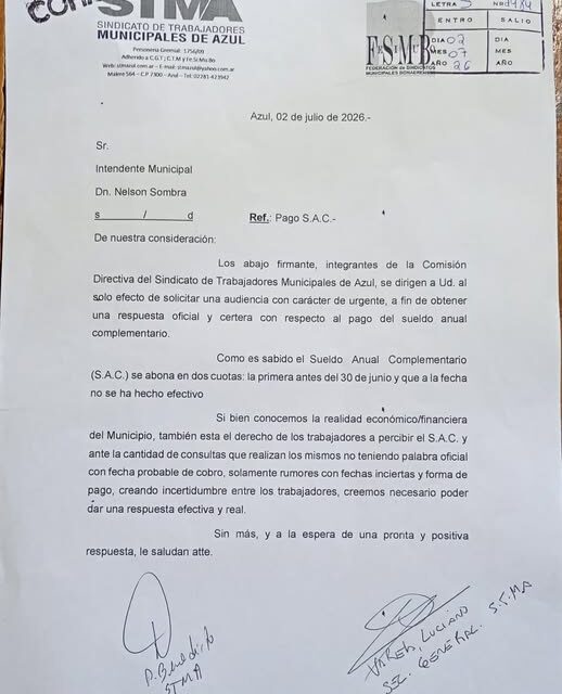 STMA: Reunión por el aguinaldo.