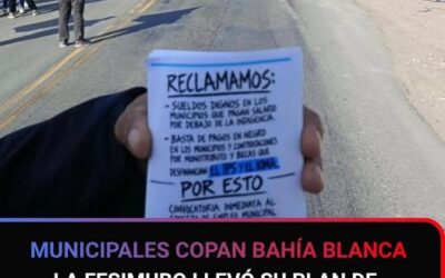 Los municipales llevaron su reclamo a uno de los puntos más importantes de Bahía Blanca.