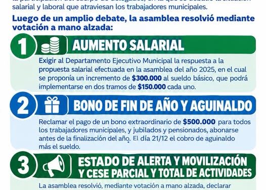 COMUNICADO DEL STMSI A TODOS LOS TRABAJADORES MUNICIPALES DE SAN ISIDRO